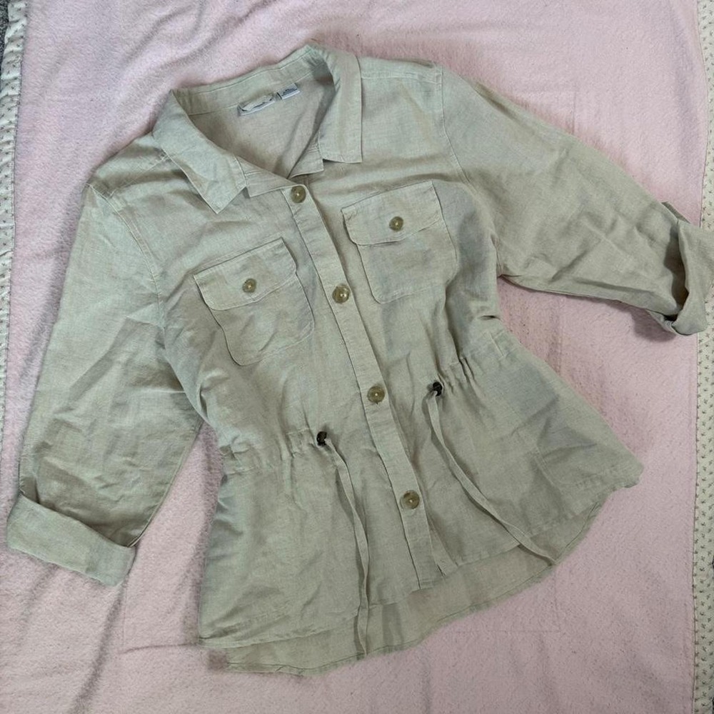 Liz Claiborne linen button up shirt jacket